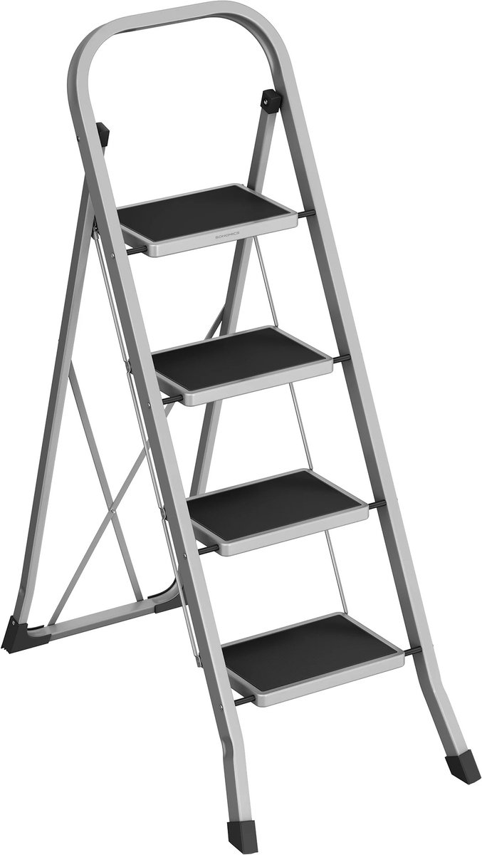 uJOY Huishoudtrap - Automatische veiligheidsvergrendeling - Bescherming van de vloer - Praktische leuning - Antislip treden