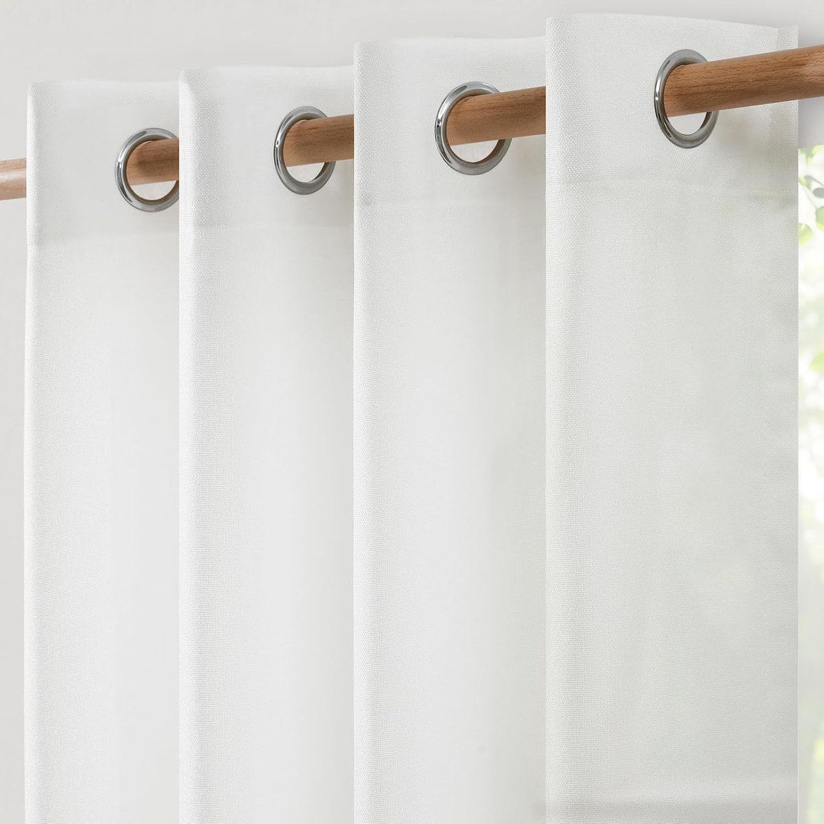 SnelShoppen - Moderne Linnen Gordijnen voor Woonkamer en Slaapkamer, 225 cm Lang, 140 cm Breed, Met Oogjes, Katoenmix, Geschikt voor Gordijnroede, Nat