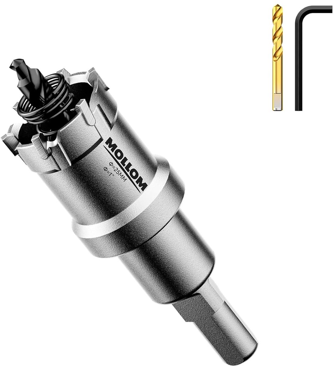 SnelShoppen - Heavy Duty Carbide Hole Saw 1''|25mm met 2 Pilot Drills - Professionele Gatzaag voor RVS, Staal, Ijzer, Koper, Messing, Kunststof - Perf