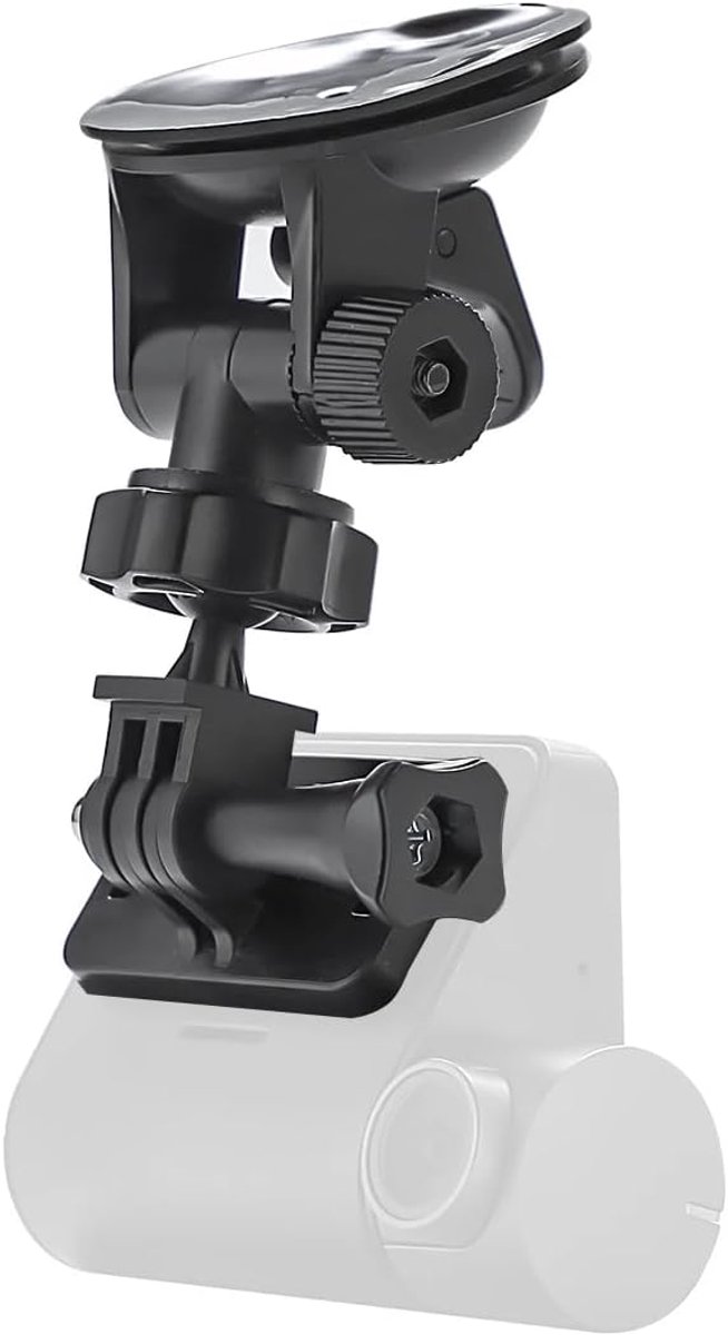 SnelShoppen - Car Dash Cam Mount Suction Cup Holder, Verstelbaar, 360 Graden Rotatie, Compatibel met Diverse Dashcam Modellen, Zwart
