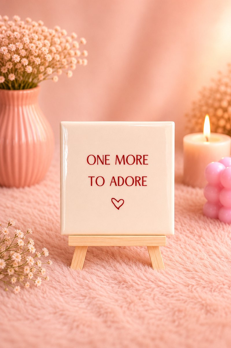Tegeltje "One More to Adore" | Viva Femme | Tegeltjes met tekst | Decoratie | Wonen | Cadeau | Spreuktegel | Humor