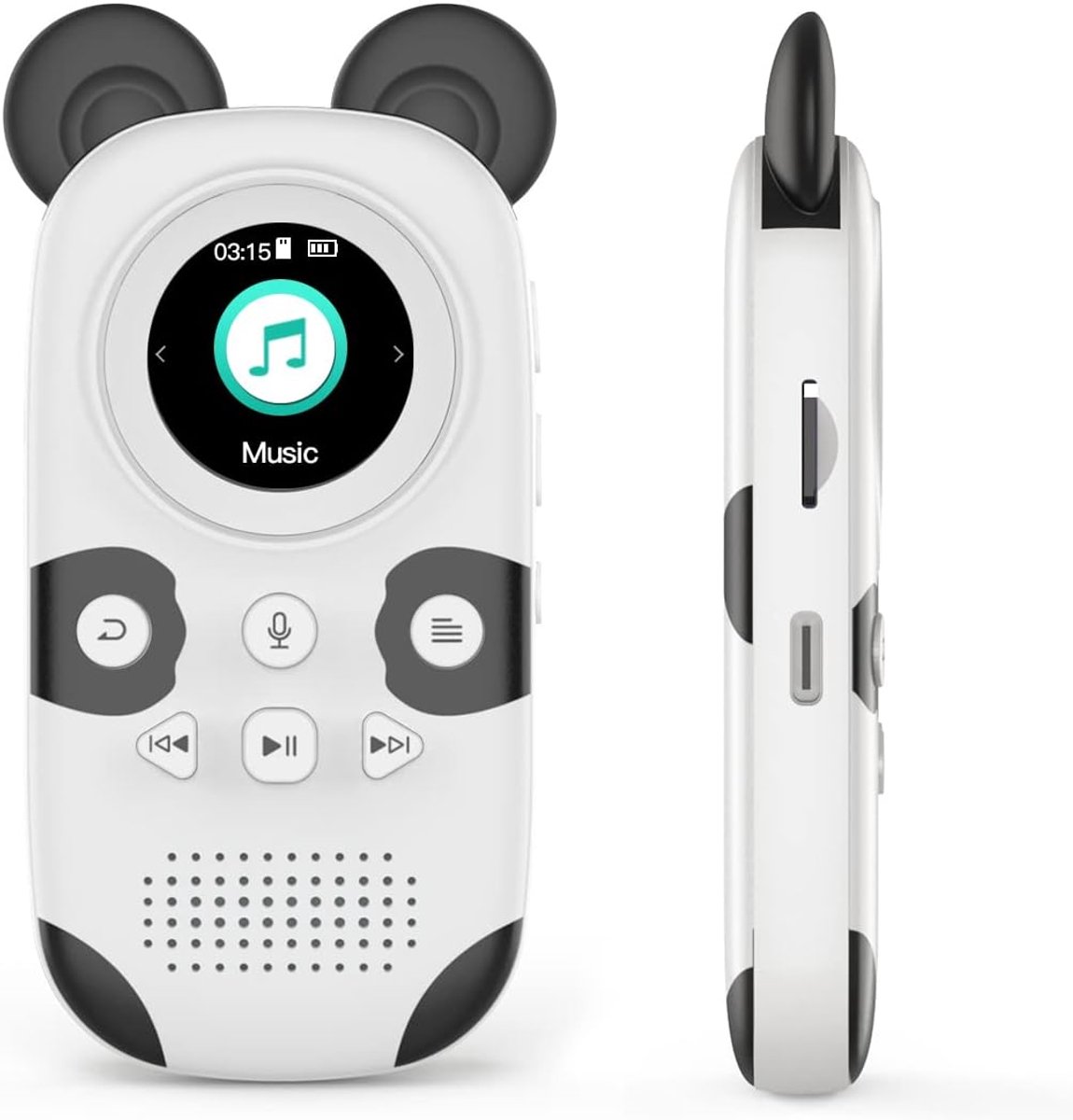 SnelShoppen - Kindvriendelijke 32GB MP3 Speler met Bluetooth 5.0, Hoofdtelefoon en Luidspreker, Ondersteunt FM Radio, Alarmklok, Opnamefunctie en Stop
