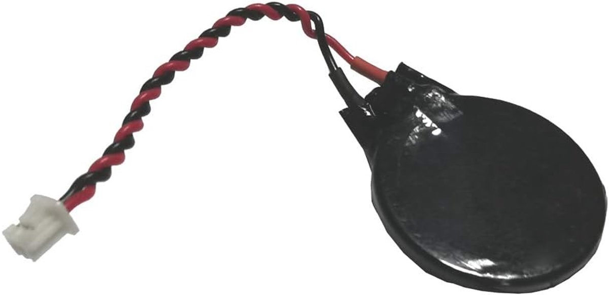 SnelShoppen - CR2032 3V CMOS Batterij met Kabel en 2-Pool Plug - Vervangingsbatterij voor Laptop en PC - Lithium Button Cell met Adhesieve Pad - 210 m
