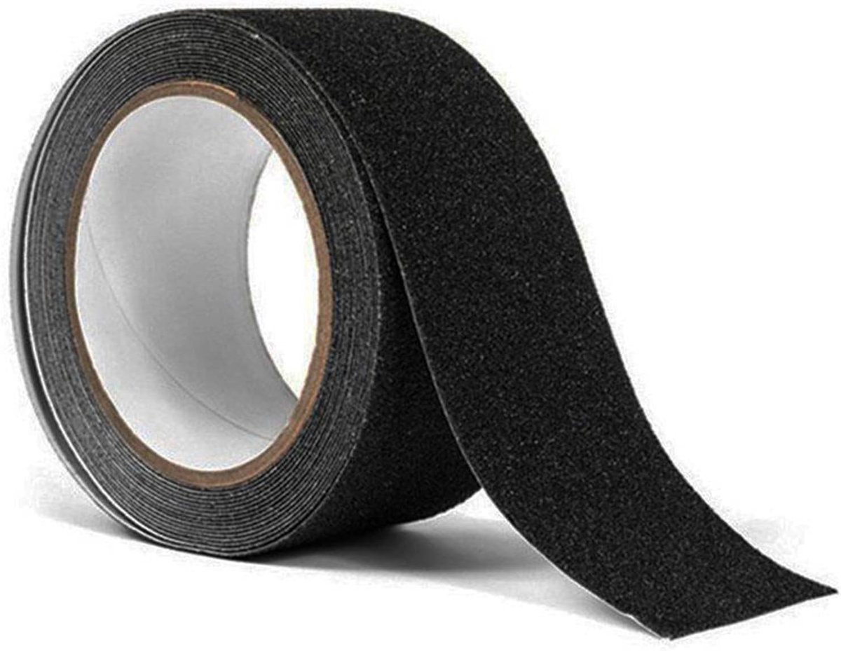 Antislip tape - zelfklevende antislipstrip - 2,5 cm x 20 m - ruw oppervlak - sterke hechting - antislip - waterdicht - geschikt voor trappen, vloeren en drempels - zwart - 1 stuk