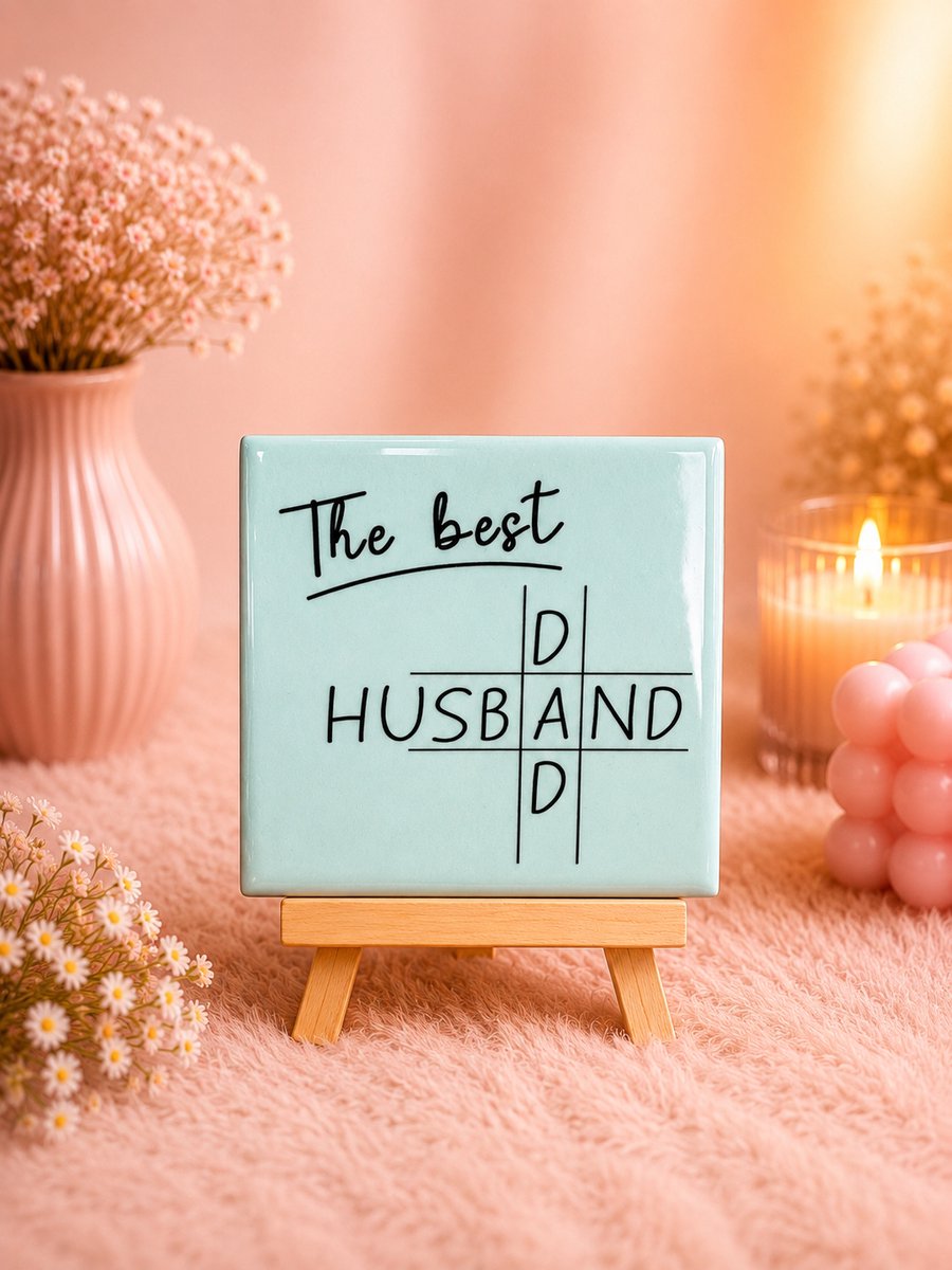 Tegeltje "The Best Husband + Dad" | Viva Femme | Tegeltjes met tekst | Decoratie | Wonen | Cadeau | Spreuktegel | Humor
