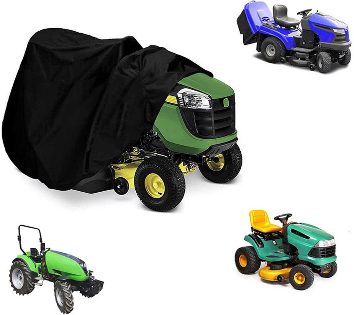 bestendige Beschermhoes - Buitenhoes voor Tuinmachines -Waterdichte Grasmaaierhoes - Universele - 210D Oxford Met Zilvercoating - UV-bestendig Waterdicht Stofdicht - Voor Zitmaaiers/Rijmaaiers - Voor Thuis/Tuinieren - Zwart - 183x137x117cm - 1 Stuk