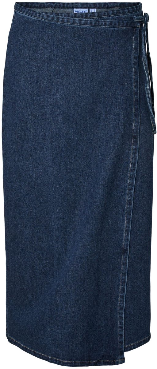 Pieces Denim rok PCFLORA MW WIKKEL LANG