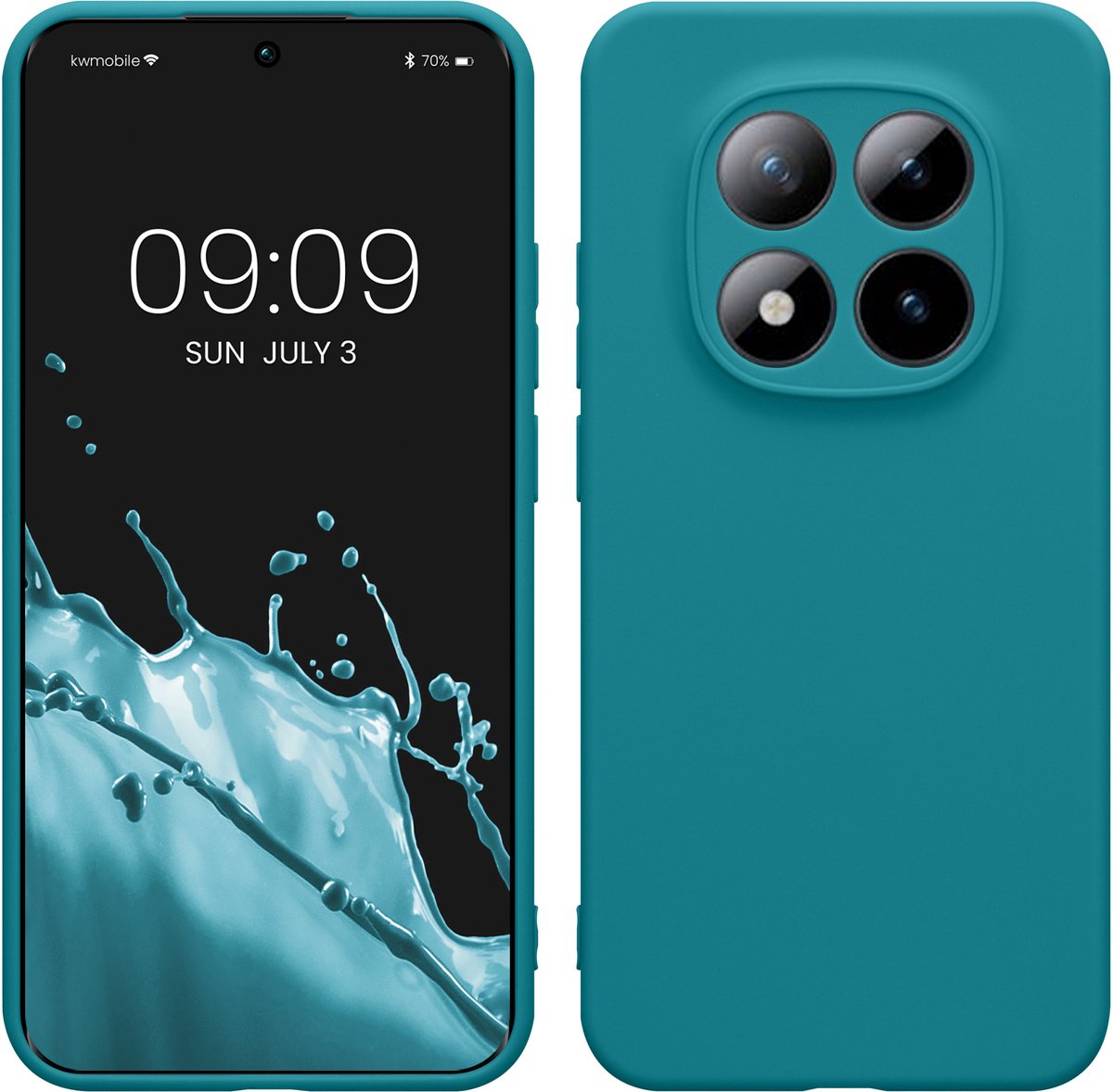 kwmobile telefoonhoesje geschikt voor Xiaomi Redmi Note 15 Pro 5G - Hoesje voor smartphone - Precisie camera uitsnede - In mat petrol