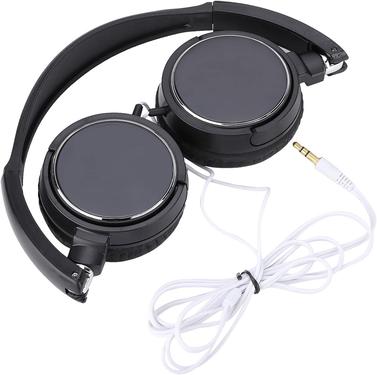 SnelShoppen - Draadloze On-Ear Koptelefoon Zwart Hi-Fi Muziek Hoofdtelefoon Vouwbaar Compact Stereo Sport MP3 Jack Comfortabel en Aanpasbaar
