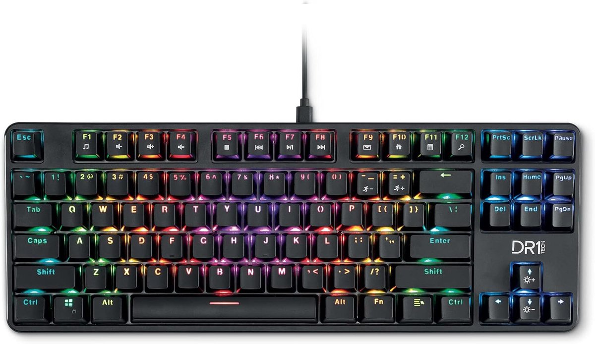 Thijox - Gaming Toetsenbord Mechanisch RGB 87 Knoppen Anti Ghosting TKL - Compact USB Toetsenbord Zwart voor PC - Ideaal voor Pro-Gaming en Snelheid