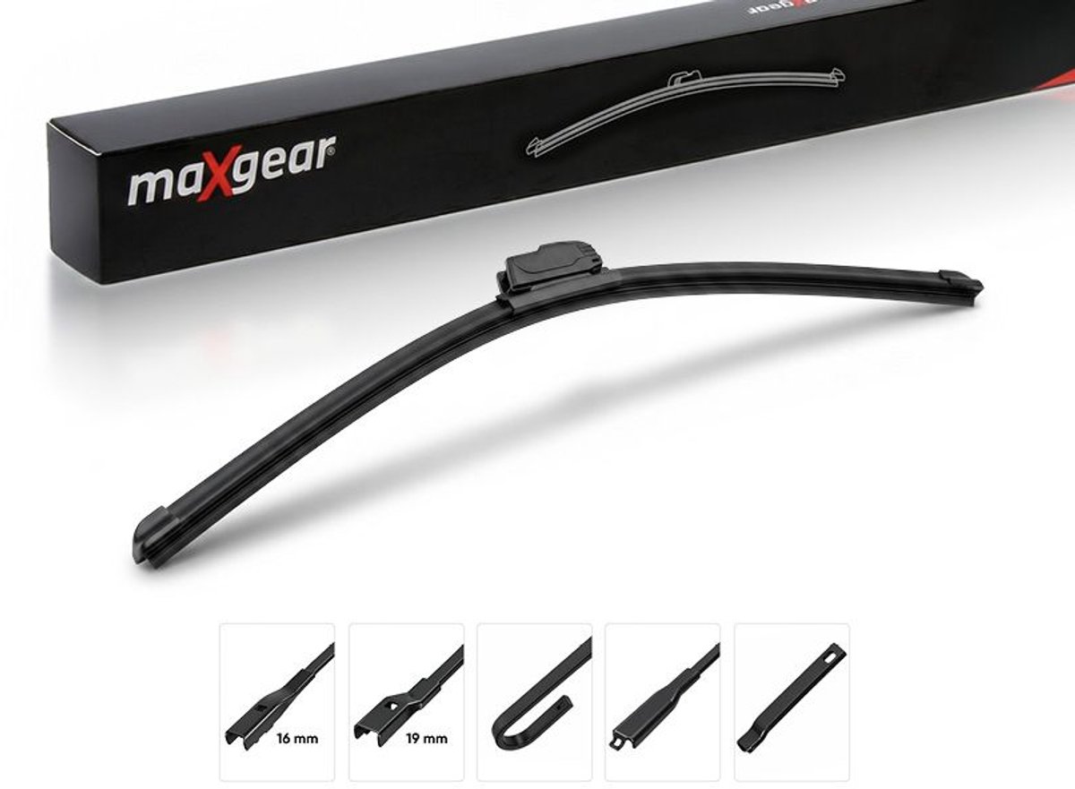 MAXGEAR Ruitenwisser 39-9650 | 650 mm | Flatblade | 8 Adapters | Geschikt voor VW Golf VII, Passat B8, Audi A3 8V, A6 C7, BMW 5 Serie F10 F11, Ford Fiesta MK7, Focus MK3, Opel Corsa D E, Peugeot 206 207 307 308