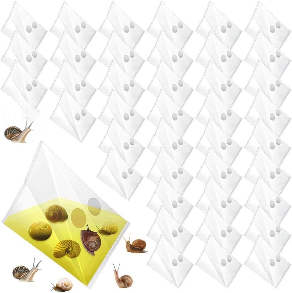 SnelShoppen - Snail Trap, Slakkenval, Slakkenvanger, 40 Stuks, Duurzaam PE Plastic, Voor Binnen en Buiten Gebruik, Waterproof en Herbruikbaar