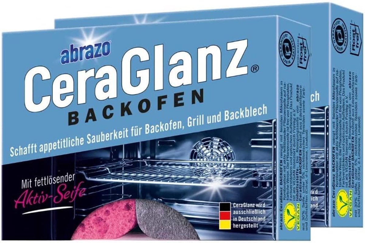 SnelShoppen - 4x CeraGlans Ovenreiniger - Anti-Bak Oven Cleaner - Verwijdert Hardnekkig Vuil - Ideaal voor Oven, Grill en Bakplaten - 2 verpakkingen v