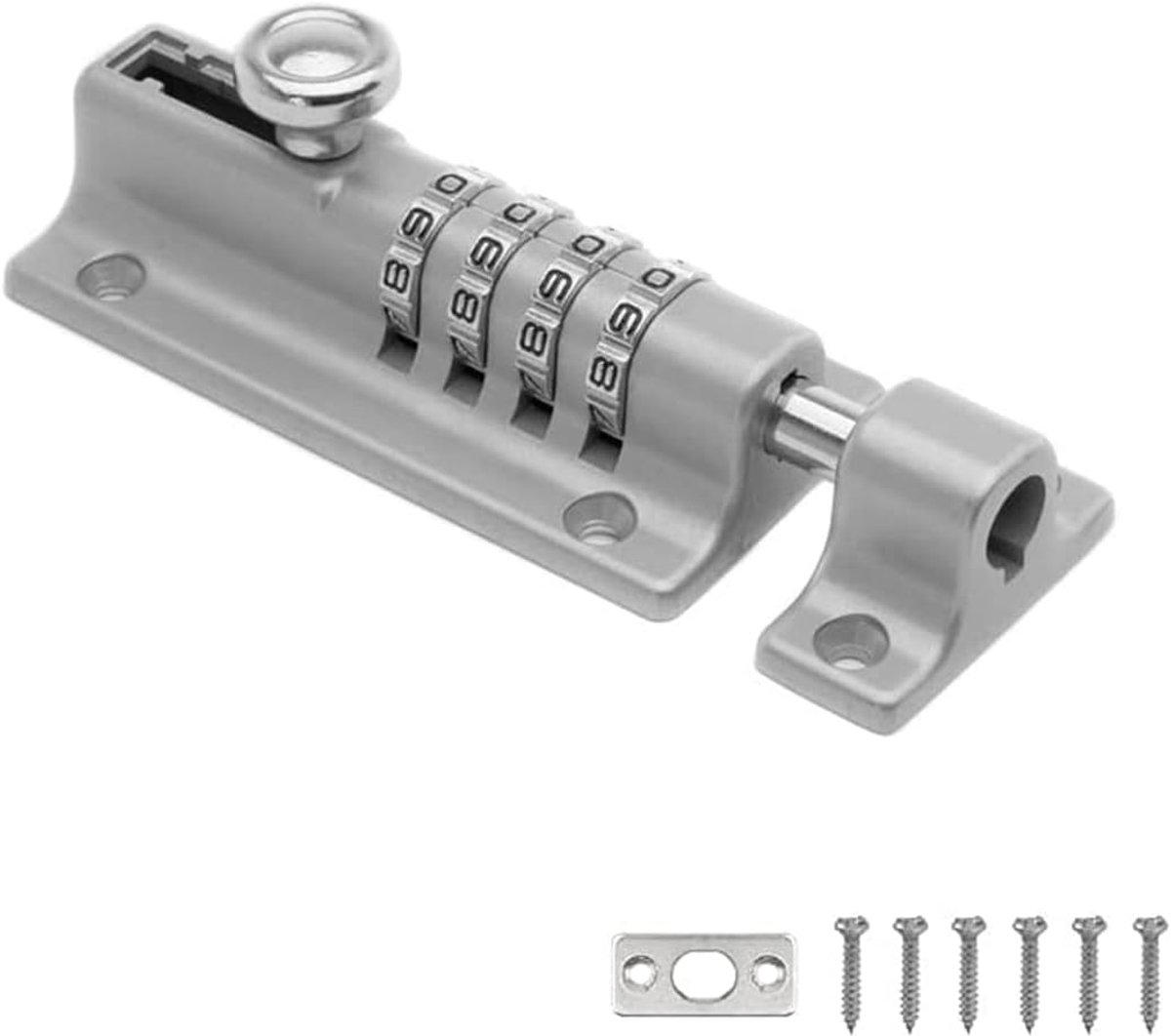 SnelShoppen - Sliding Lock Deurslot (COMBI4) - 4-Cijfer Combinatieslot - Weerbestendig en Manipulatieproof - Hoogwaardige Beveiliging voor Deuren en G