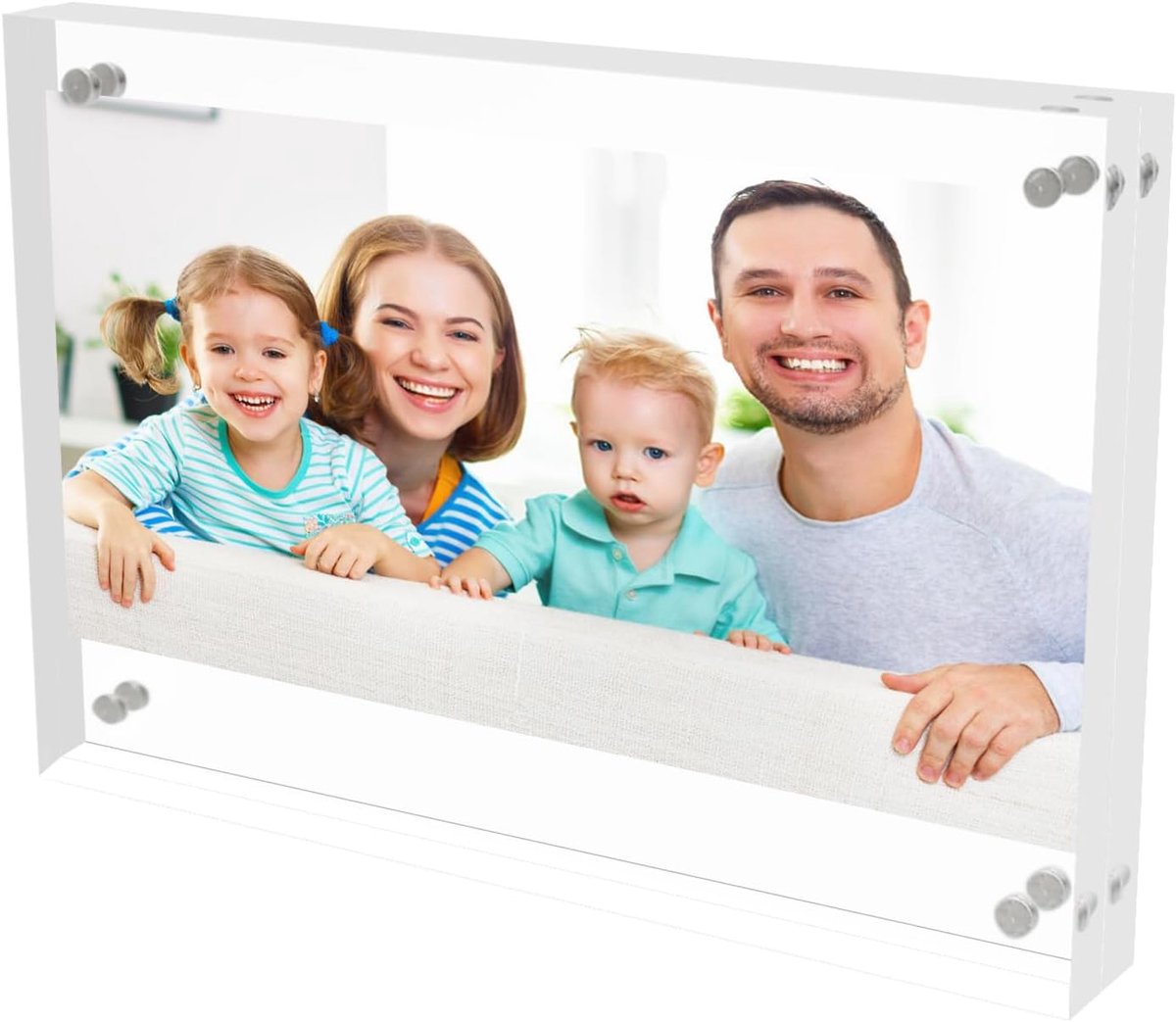 SnelShoppen - Acryl Fotolijst, Frameloze Magnetische Dubbelzijdige Fotolijst 4 x 6 Inch voor Postkaarten en Foto's, Transparante Kaartdisplay, Dubbelz