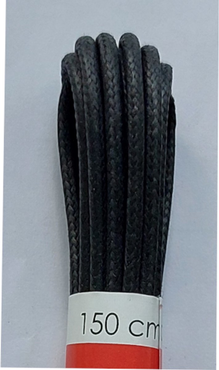 Ronilux Veter - Zwart - Dun Rond - Wax - Lengte 150 cm - Dikte 2,5 mm - Schoenveter