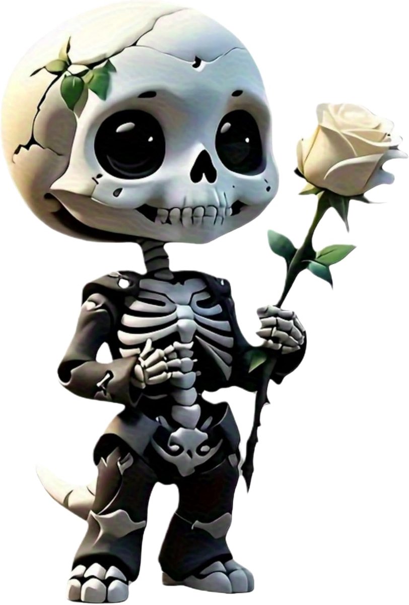 SnelShoppen - Autostickers Skeletroos 5,5 inch - Waterdichte Ethyleenstickers - 2 Stuks Zelfklevende Decoratieve Stickers voor Auto, Laptop, Koffer, M