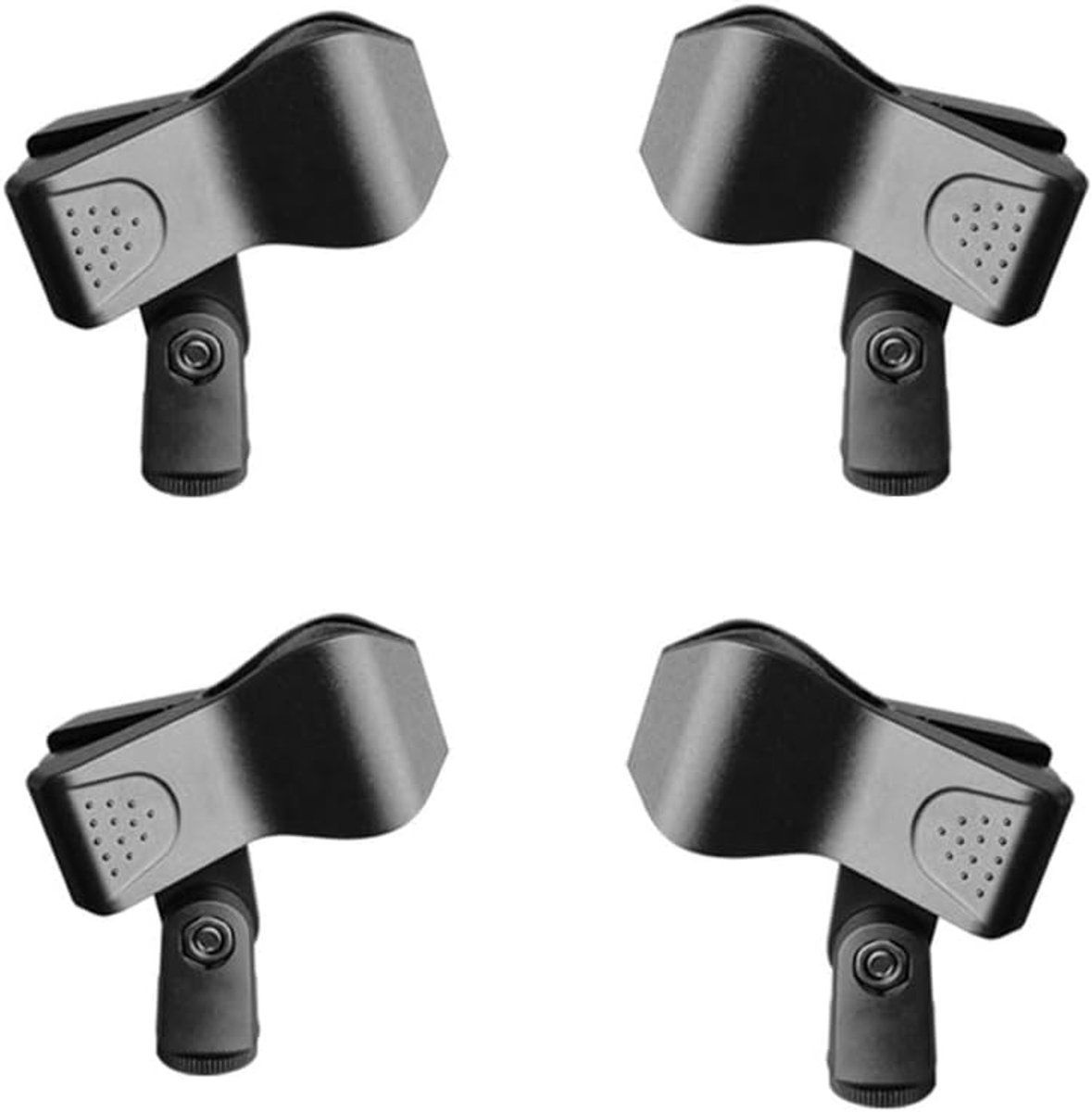 SnelShoppen - Microfoon Clips 4 Stuks - Universele Microfoon Houder - Zwarte Microfoon Klem voor Live Optredens, Vergaderingen, KTV en Draadloze Micro