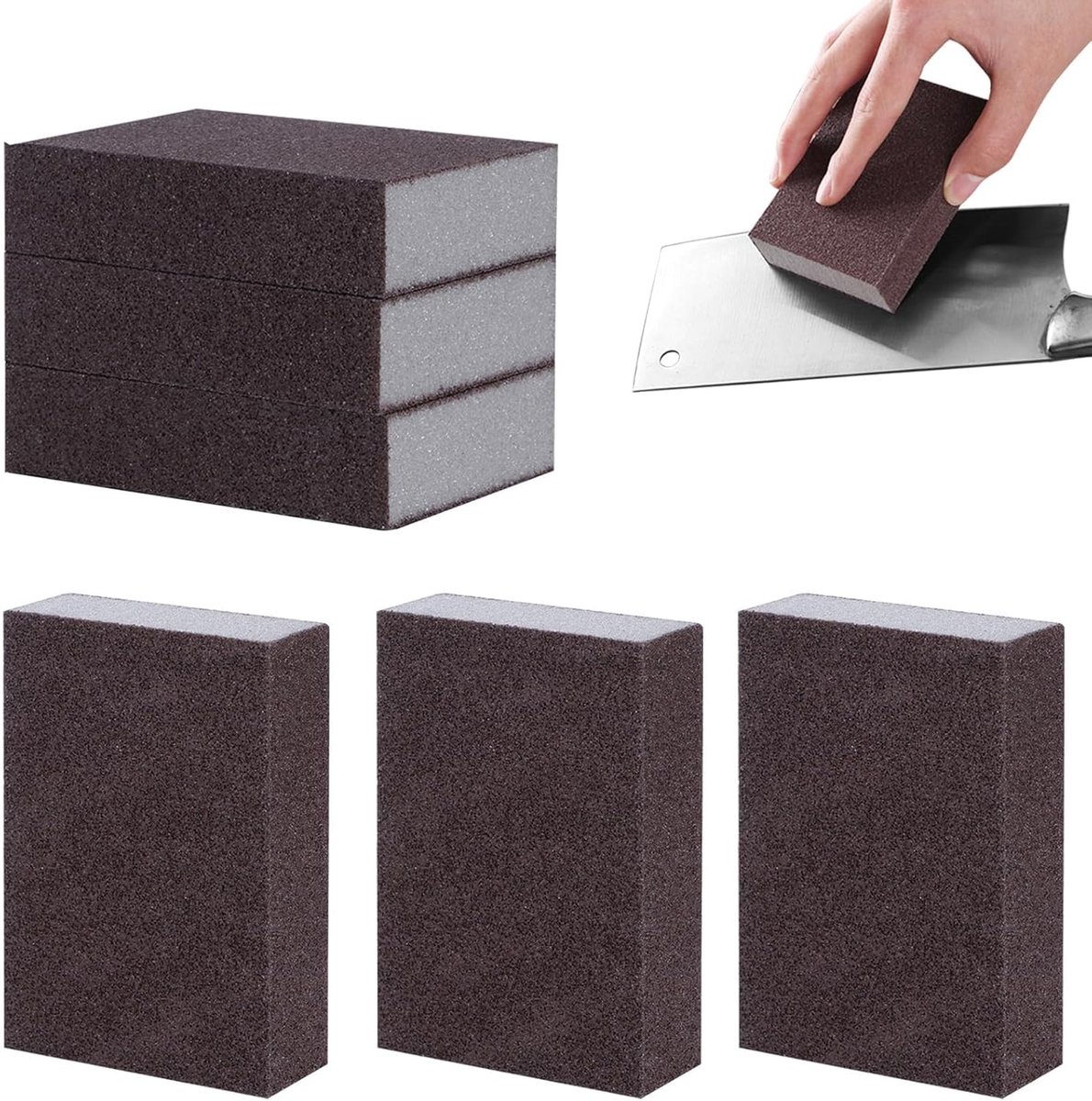 SnelShoppen - 6 Stuks Carborundum Spons, Nano Schuur Sponsen voor Potten en Pannen, Schoonmaak Pads voor Keuken, Oven, Magnetron, BBQ Grill