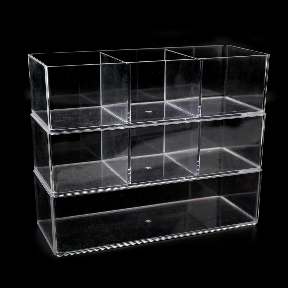 SnelShoppen - 3-Layer Acrylic Makeup Organizer - Duidelijke Plastic Lades - Voor Desk, Badkamer, Dresser, Nail Polish & Eyeshadow Palettes