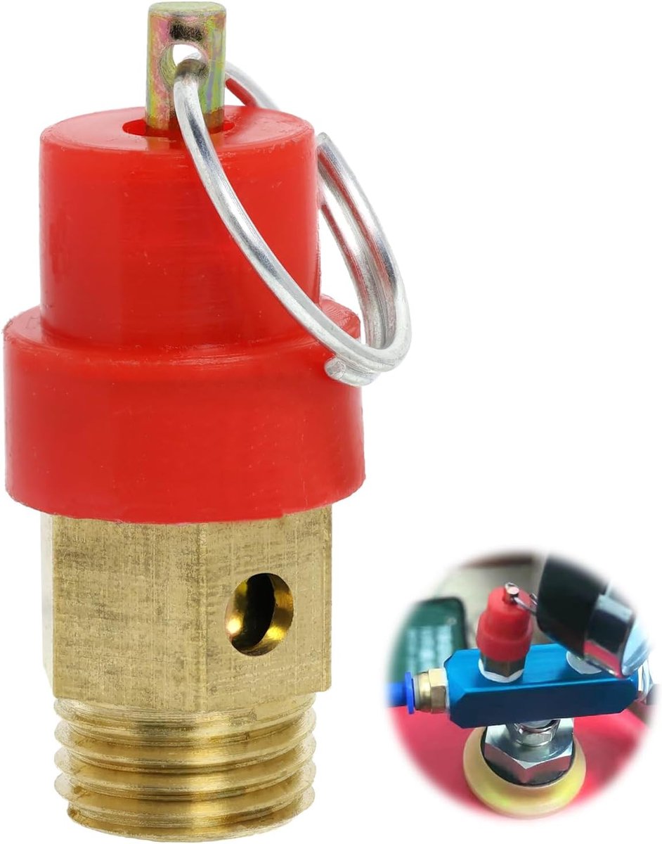 Veiligheidsventiel voor luchtcompressor G1/4 buitendraad 115 PSI - ShopVlot
