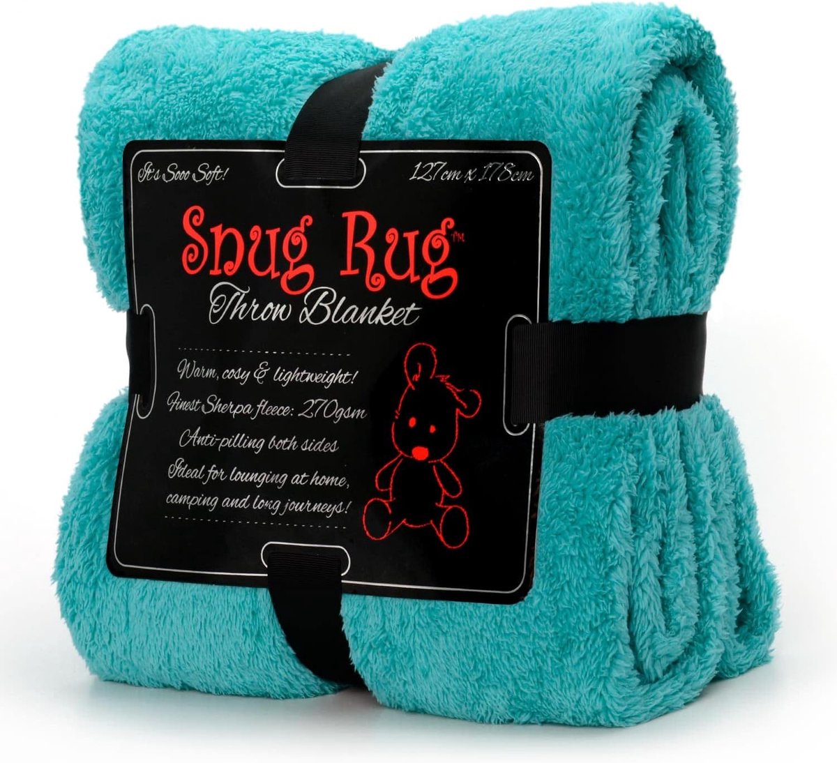 SnelShoppen - Luxe Teal Fleece Dekbed, Warm Sherpa Plaid, Anti-pilling, Cuddly 50x70 inch, Perfect voor Sofa, TV Avonden en Feestjes