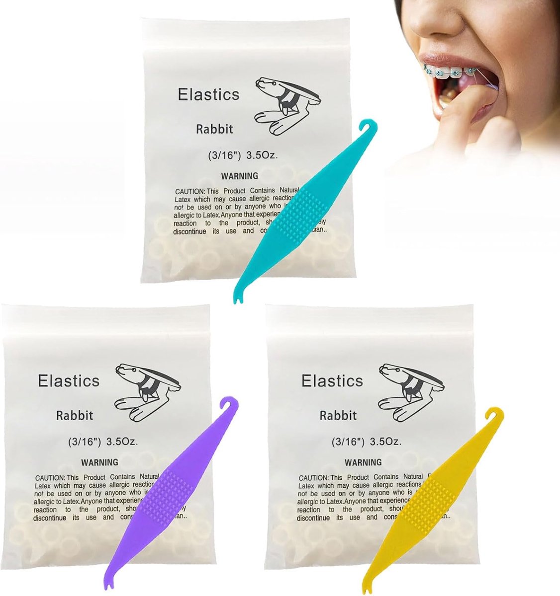 SnelShoppen - Orthodontische Rubber Bands 300 Stuks Multifunctionele Transparante Bandjes 3/16 Inch Elastische Tandenrubber Voor Beugels en Tandenruim