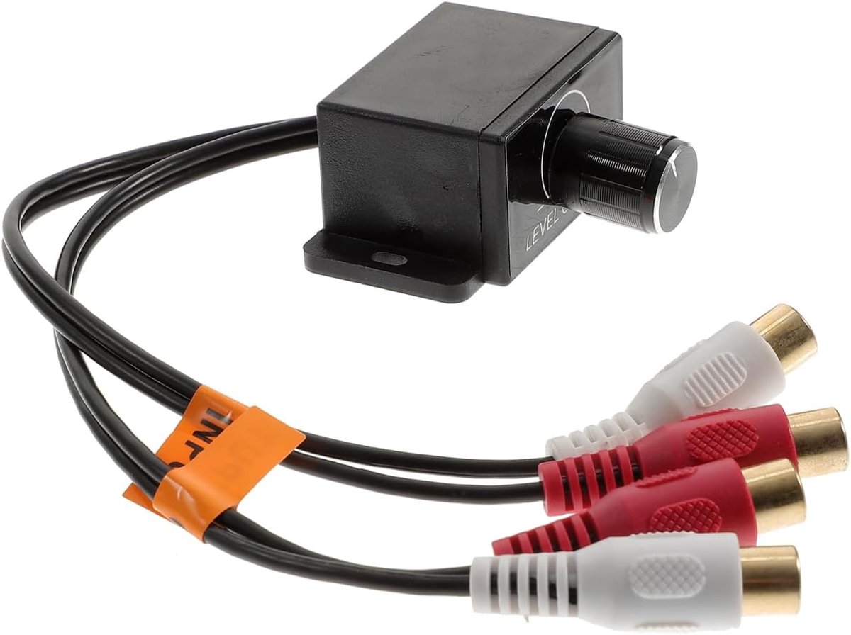 SnelShoppen - Auto Volume Control Knop Afstandsbediening voor Niveau Bass Audio Volume met 2 Cinch Pluggen - Ideaal voor Auto Stereo, Speakers, Verste