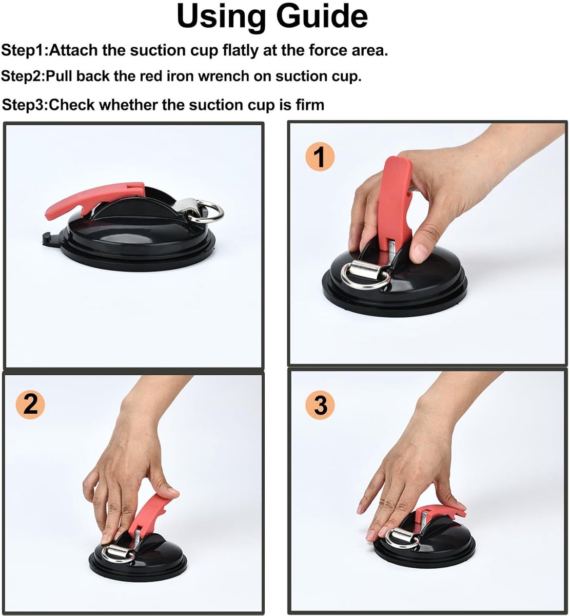 SnelShoppen - Suction Cup Set - 4 Zuignappen met 8 Haken voor Auto, Tent, Luchtbed, Milieuvriendelijk en Geen Boorgaten Nodig, Ideaal voor Camping en