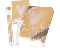 SnelShoppen - WeddingTree Geldcadeau Doos voor Bruidsparen, Luxe Gift Box met Testbuis, Kaart en Zeepbellen, Trouwen, Huwelijkscadeau 15x12x3.5 cm