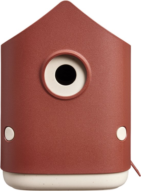 Elho Cosy Bird House 18cm - Vogelhuisje voor Tuin of Balkon - Geschikt voor meer dan 11 Soorten - 100% Gerecycled Plastic - L17.6 x B18 x H23 cm - Toscaans rood