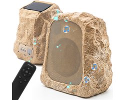 BlitzRock Set van 2 Bluetooth 5.4 Tuinspeakers - Draadloze Buitenluidsprekers met RGB LED…