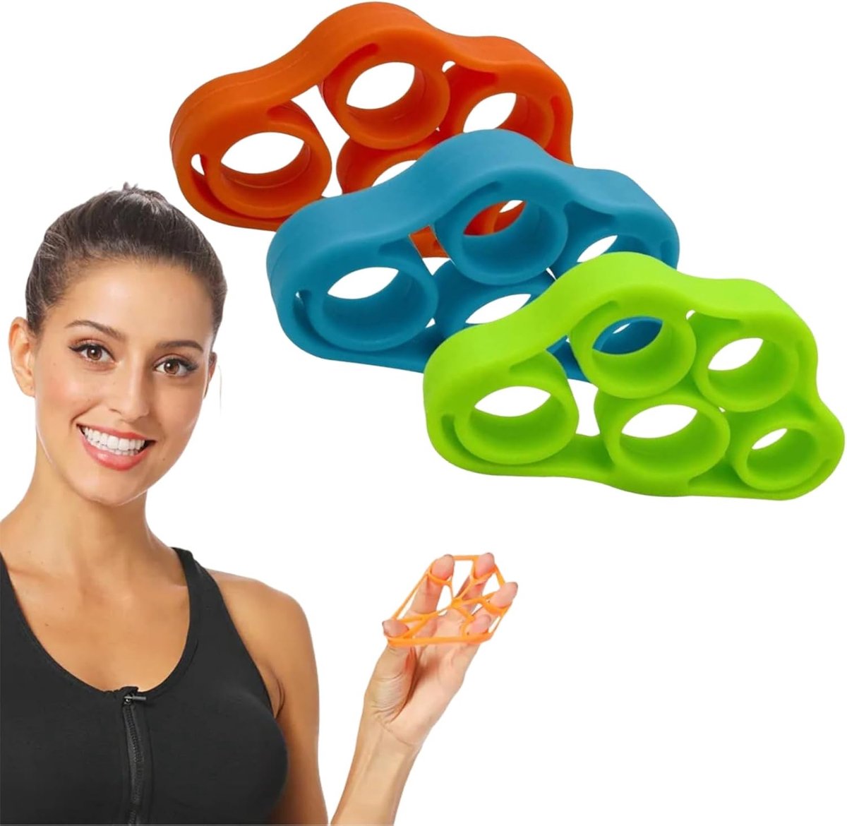 SnelShoppen - Finger Exerciser, Hand Trainer voor Vinger Spieren, Finger Resistance Bands, Hand Extender, Vinger Flexors, 3 Weerstanden voor Revalidat