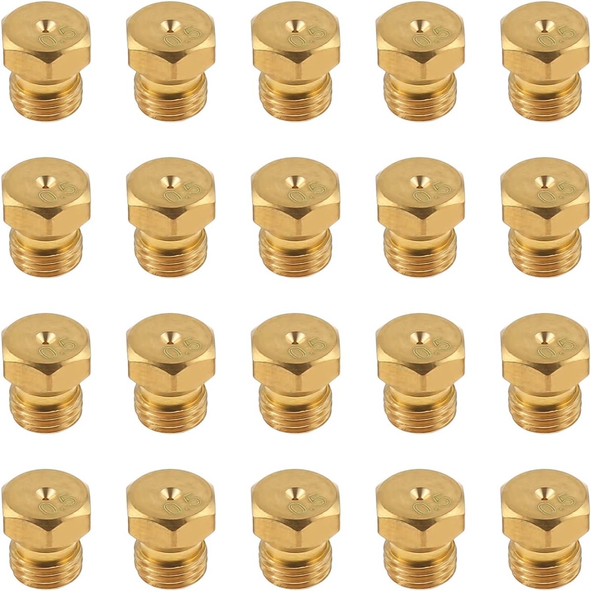 SnelShoppen - 20pcs M6 x 0.75mm Messing Jet Nozzles, Universele Gas Jet Nozzles voor LPG Propaan Gasbrander, BBQ, Waterverwarmer, DIY Verbranders