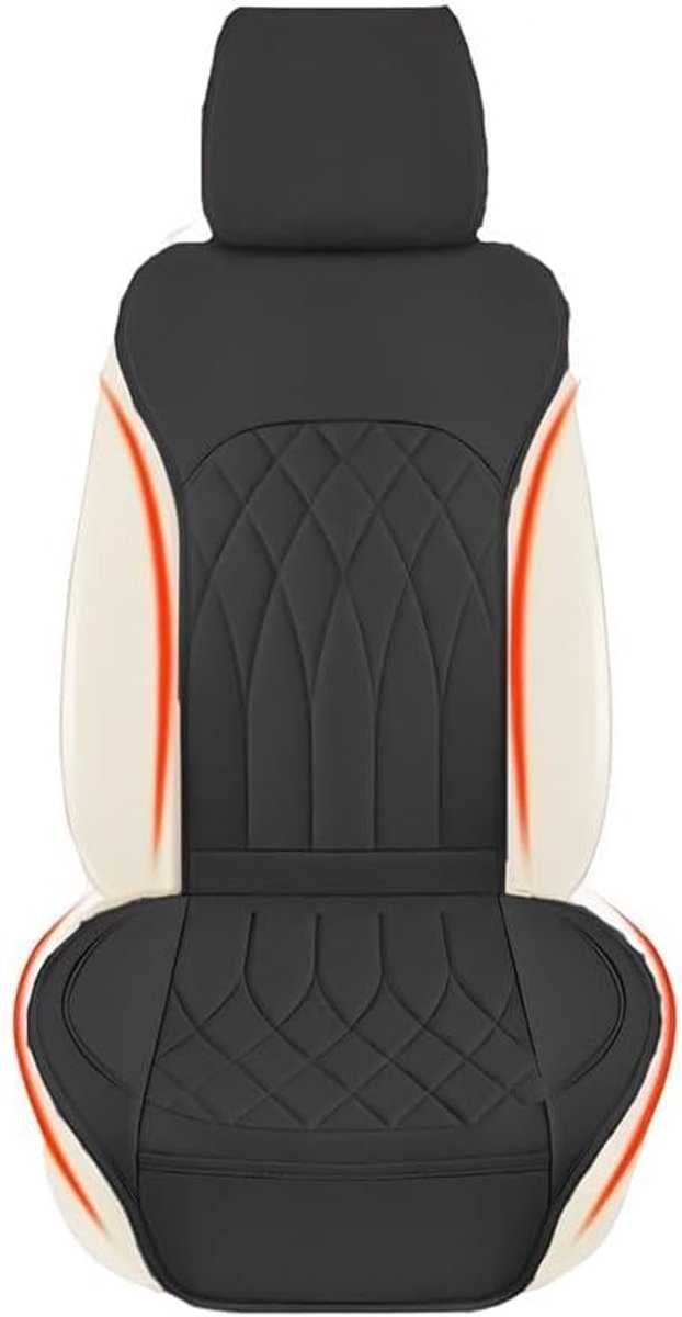 SnelShoppen - Luxe PU Leren Autostoel Beschermers - Waterdichte Voorstoelen Covers - Hoogwaardige Zitting Kussens voor Bestuurders - Zwart - Ideaal vo
