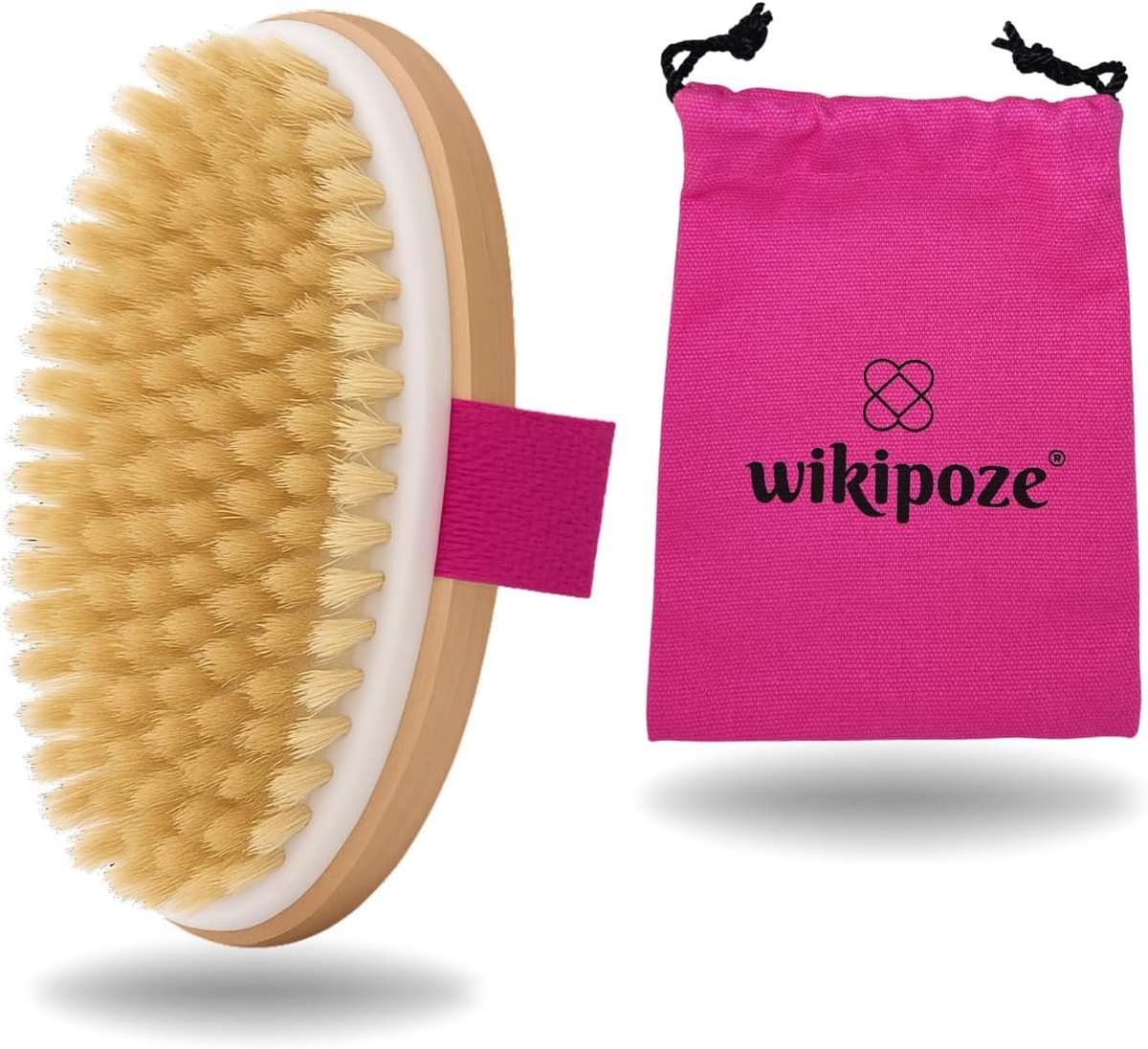 SnelShoppen - Natuurlijke Houten Peeling Brush - Effectieve Peeling Borstel met Natuurlijke Haren - Voorkomt Ingegroeide Haren - Perfect voor Brazilia