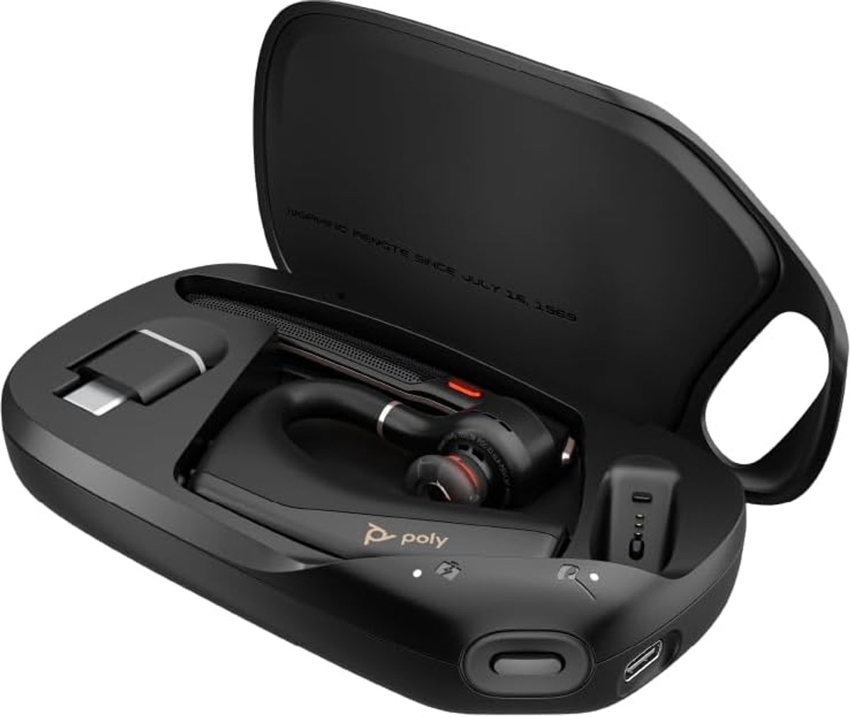 SnelShoppen - Draadloze Headset met 4 Microfoons, Geluidsisolatie, Poly NoiseBlock, Draagbare Oplaadcase, Intelligente Sensoren, Voor Thuis en Kantoor