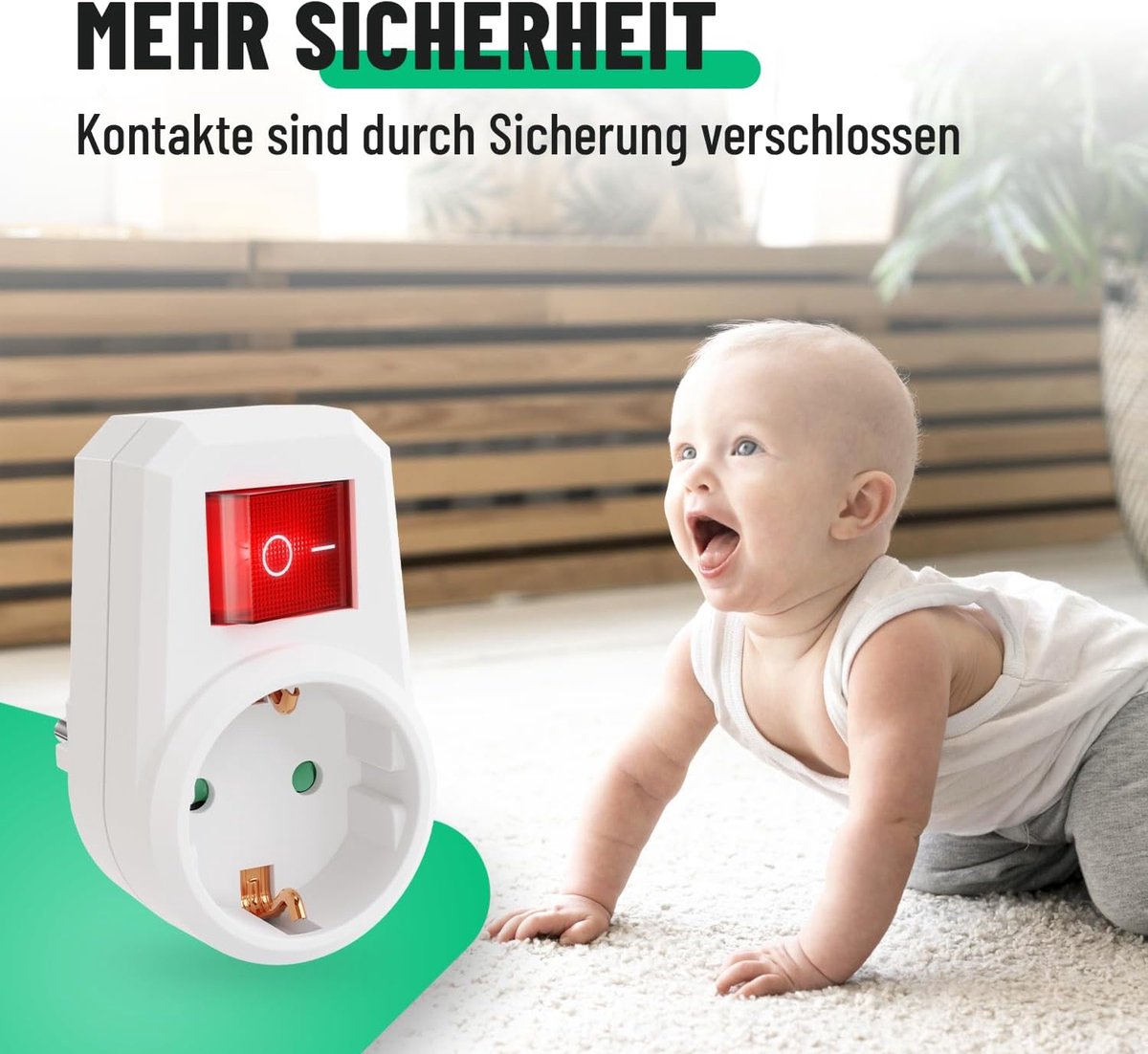 SnelShoppen - 6x Plug Adapter met Schakelaar - Stekkerdoos met Circuitonderbreker - Energiezuinige Aansluiting voor Schuko en Euro Plug - Ruimtebespar