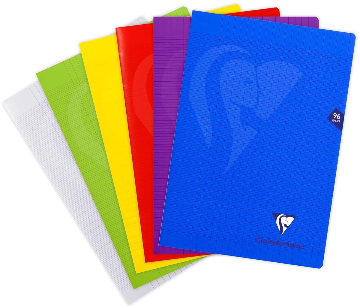 SnelShoppen - Pack van 10 A4 Mimesys Notitieboeken - 96 Blz - Grote Vierkante Lijnen - Wit Papier 90g - Transparante Polypro Cover - Random Kleuren