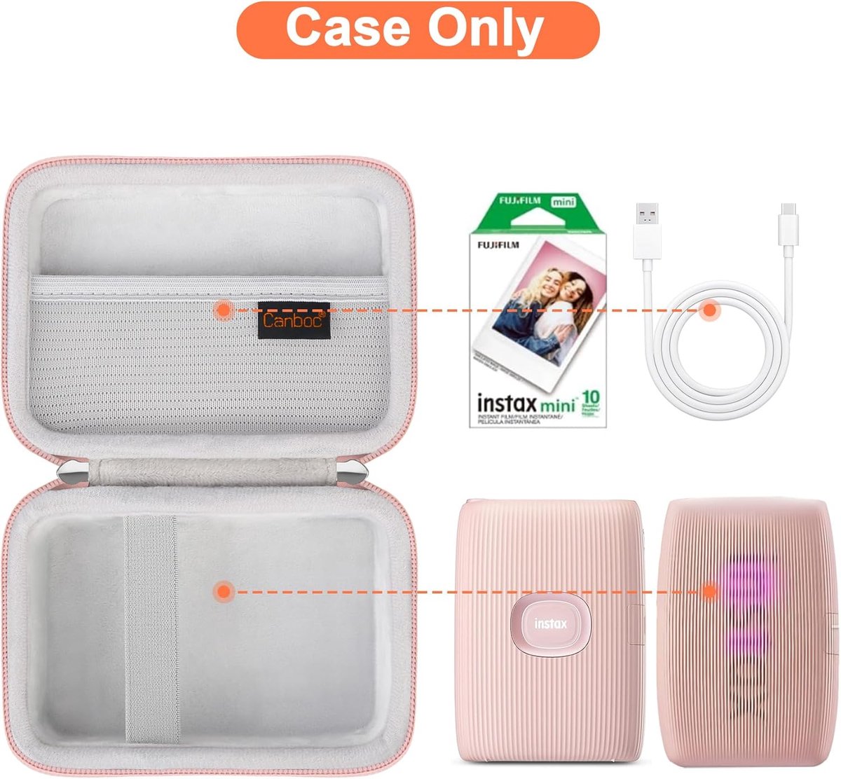 Thijox - Hard Carrying Case voor Elektronica en Accessoires, Roze Goud, Perfect voor Reizen, Bescherming, Compact en Duurzaam Design