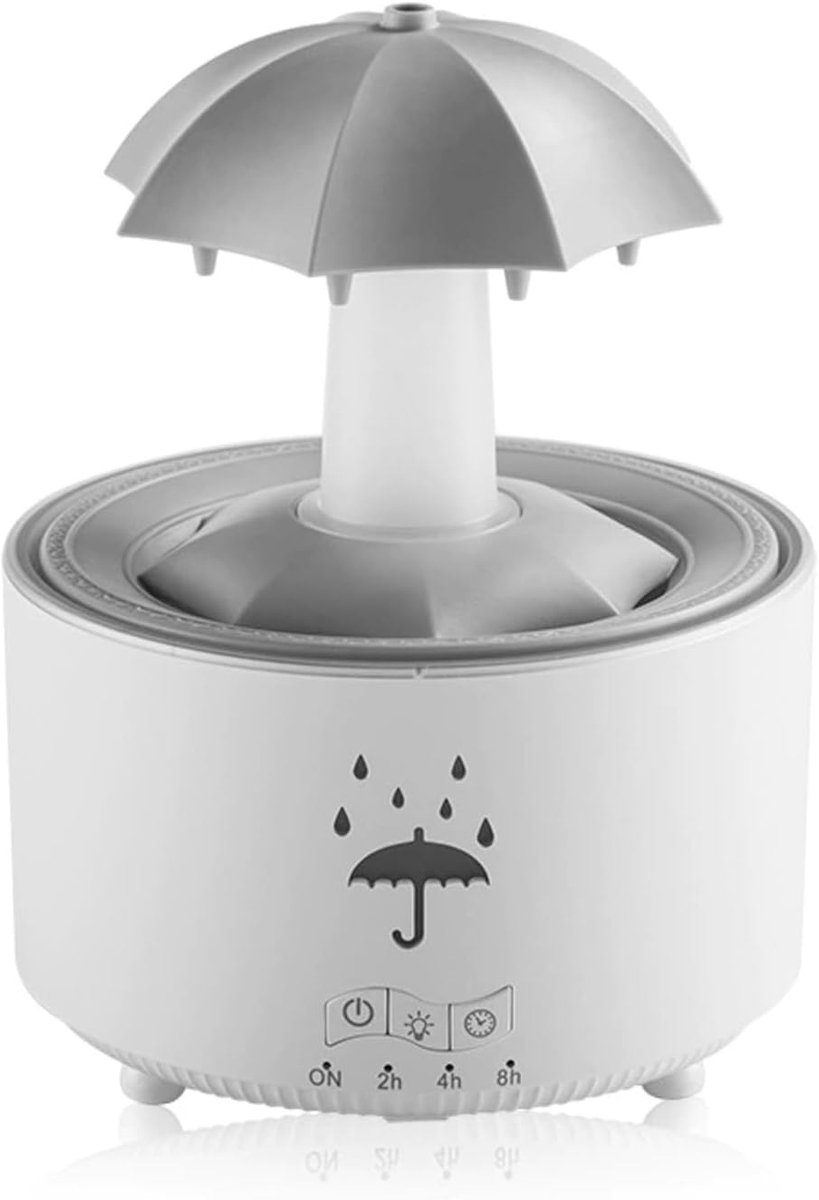SnelShoppen - Aroma Diffuser, Nikou Ultrasonische Luchtbevochtiger met 7 Kleuren LED, 3-Stage Timer voor Slaapkamer, Woonkamer en Aromatherapie, Wit