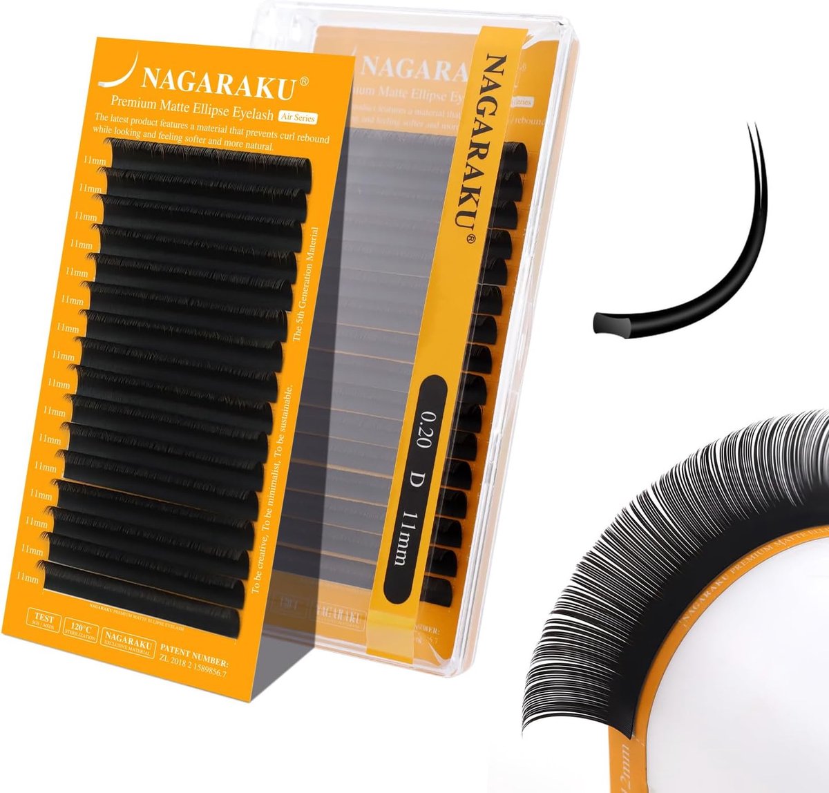 SnelShoppen - Flat Ellipse Wimperextensions 5e Generatie Air Series, Ultra Lichte Natuurlijke Look, 1:1 Dunne Dubbele Punt Wimpers, Split Flat Lash, M