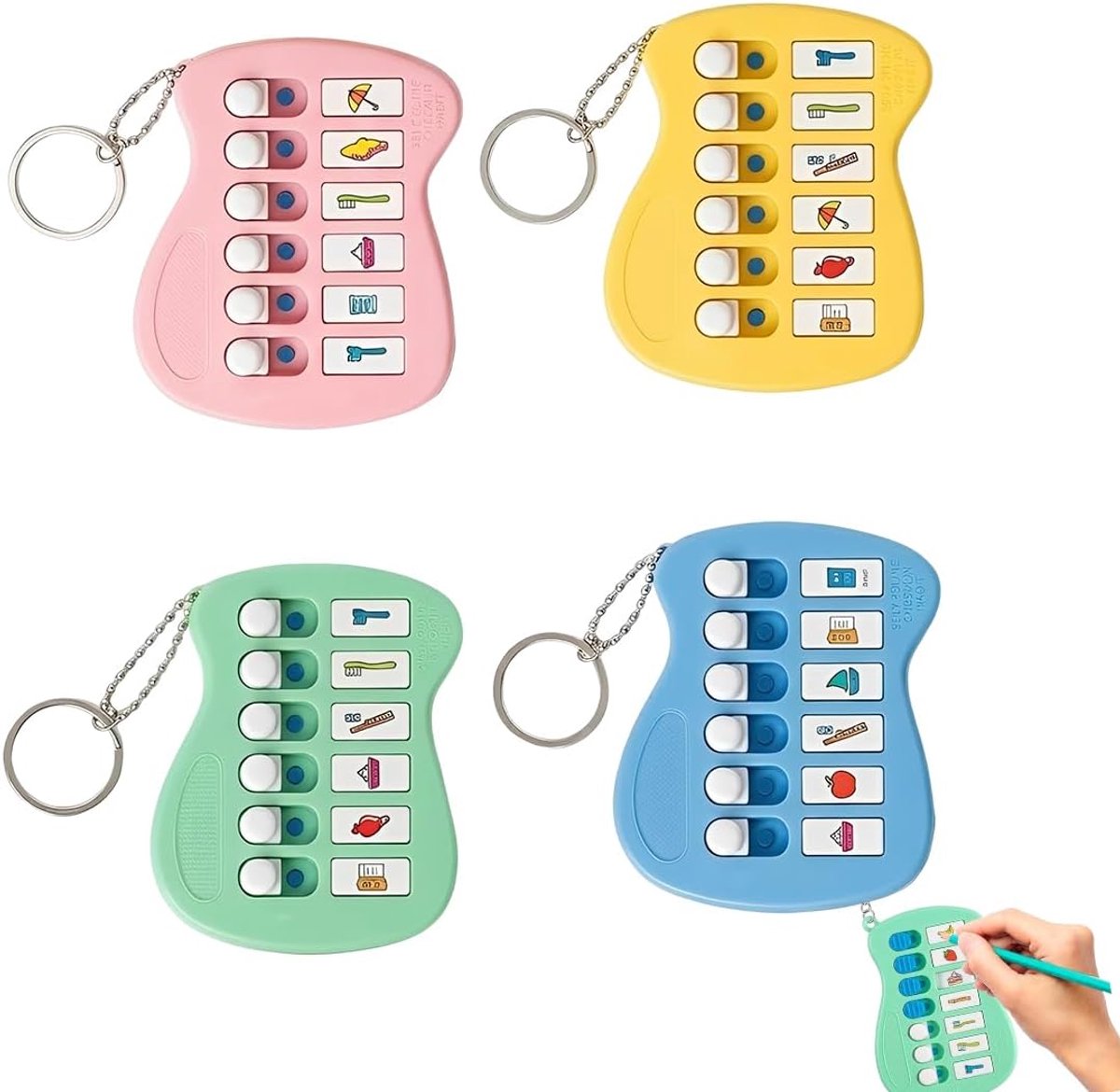 SnelShoppen - Weekplanner en To-Do-Lijst voor Kinderen, 4 Stuks, Routineplanner met Notitie Lijsten en Sleutelhanger, Ideaal voor School en Thuis