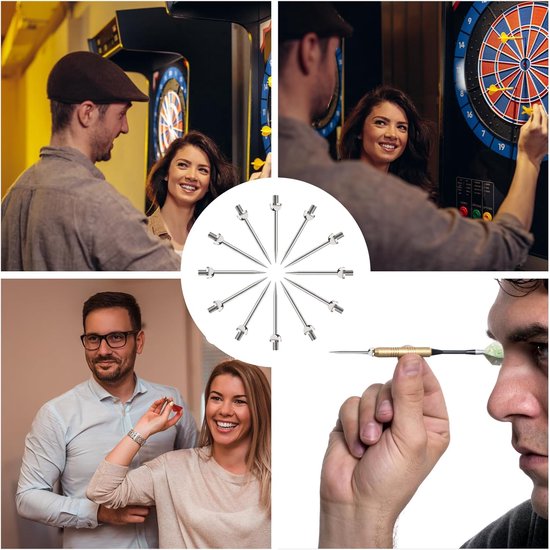 SnelShoppen - Dartpijlen Metaal Punt Zilver 12 Stuks Stalen Dartpunten - Precisie en Universele Pasvorm voor Soft Darts - Upgrade Je Dartspel van Snelshoppen — afbeelding 2