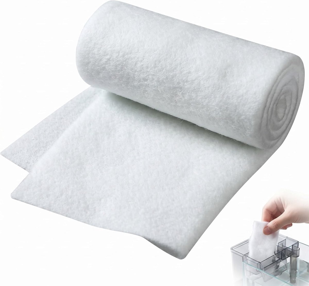 SnelShoppen - Filterwatten Aquariumrol 1m x 12cm - Hand Scheurbare Filtermat voor Kristalhelder Water - High-Performance Filtervlies voor Zoet en Zout