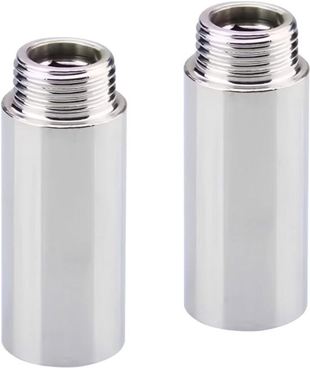 2x Kraanverlengstuk 90mm 1/2 Inch - RVS Wateraansluiting Verlenging voor Douchekop en Hoekventiel