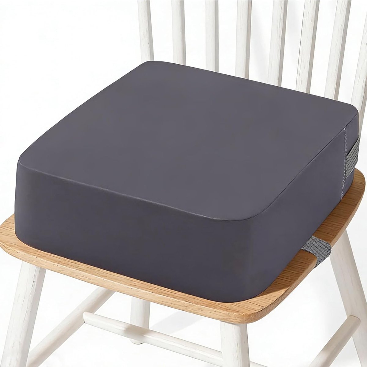 Zitverhoging voor Kinderen met 8 cm Hoogte, Anti-Slip Veiligheidsgespen, Wasbare Hoes en Draagbaar Ontwerp voor Eten, Piano Spelen en Reizen (Grijs)