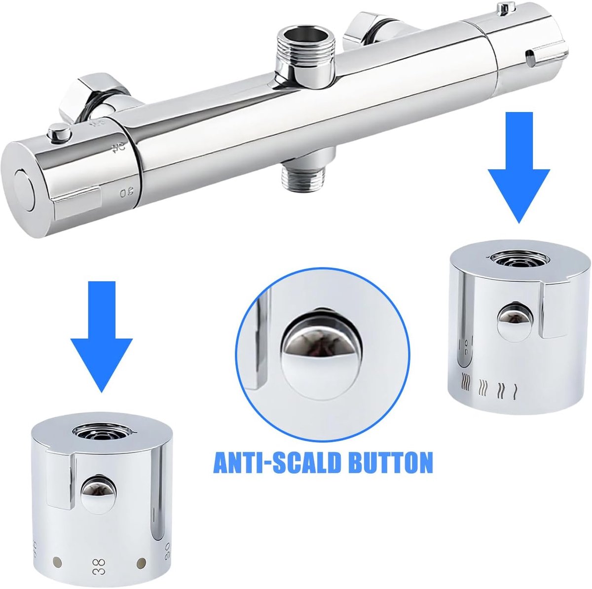 SnelShoppen - 1 Paar Temperatuur Regelaars Knop Handgrepen Bad Mengkraan Controle Thermostaat Accessoires Duurzaam Plastic