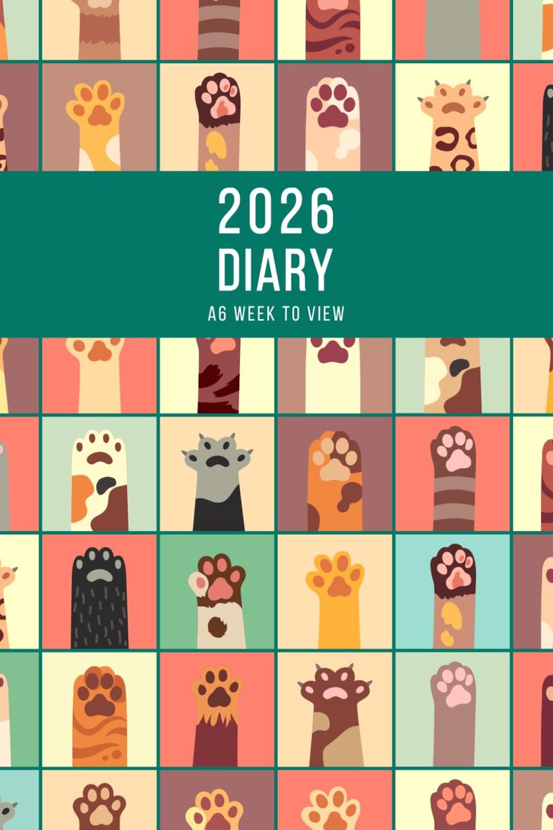 SnelShoppen - 2026 A6 Week to View Planner - Dated A6 Agenda met To-Do Lijst, Notities en Kalenders - Kattenpootjes Design - 52 Weken van Januari tot