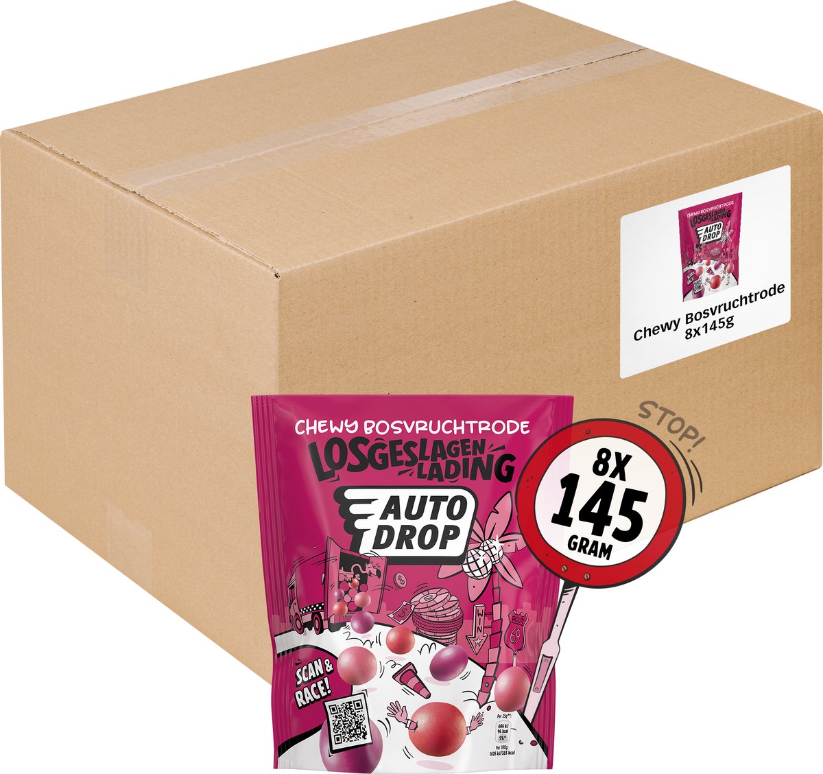 Autodrop Losgeslagen Lading Cadillac Chews - 8 zakjes - 145 gram